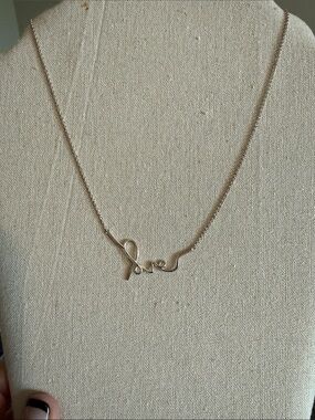 Stella & Dot Love Script Necklace - Silver